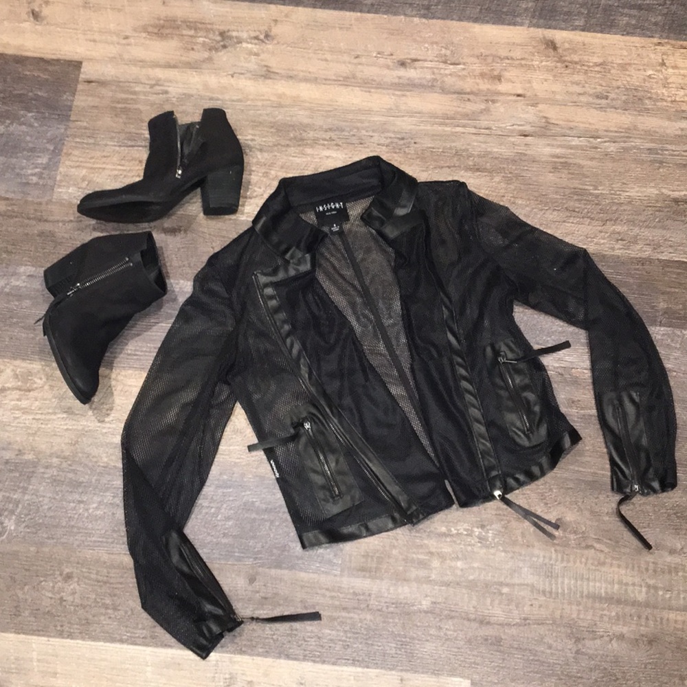 🖤NWOT-Insight Mesh and Faux Leather Jacket🖤